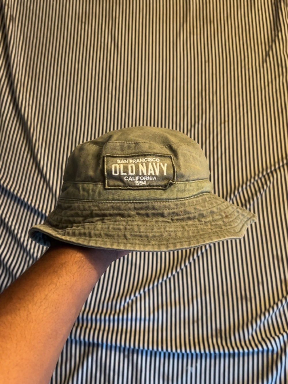 Old Navy Olive Bucket Hat with Front Patch